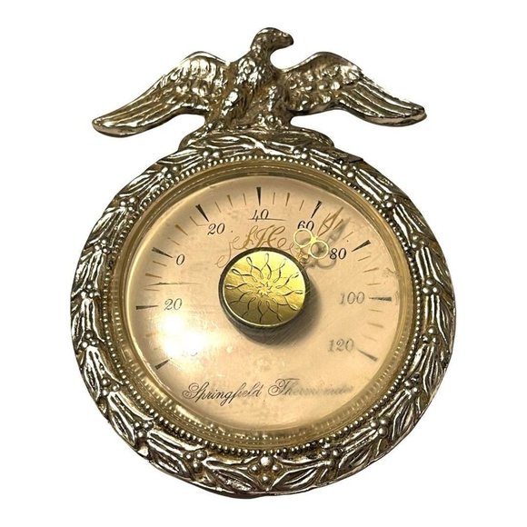 Springfield Thermometer With Bald Eagle - Vintage - Picture 4 of 7